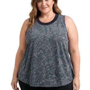 Athleta Women's Plus Size 3X Gray Space Dye Sleeveless Athleisure Top Loose Fit